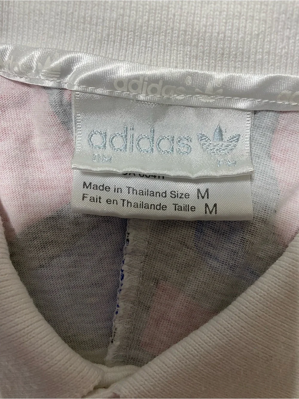 adidas White Polo with Bold Multicolor Shoulder Panels